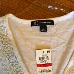 INC white Lace top